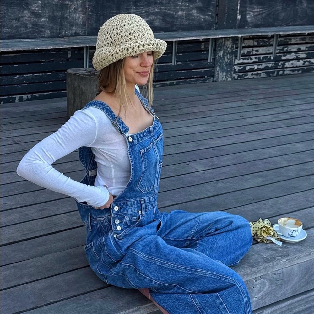 We The Free Good Luck Barrel Overalls in Ultra Lightbeam Size Medium NWT - Picture 6 of 6